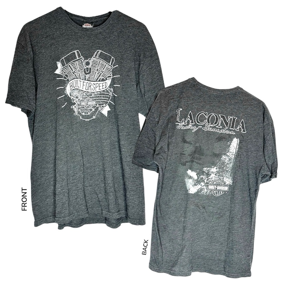 Harley-Davidson Built For Speed Graphic Tee T-Shirt 2015 Laconia NH Mens X-Large